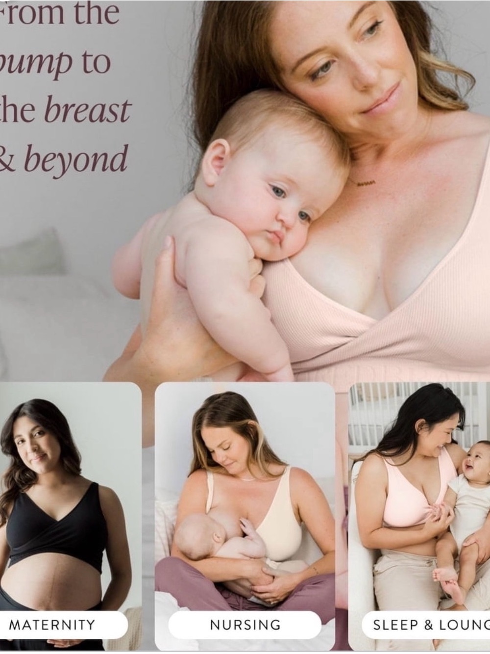 Kindred Nursing & Maternity Sleep Bra - Soft Blush